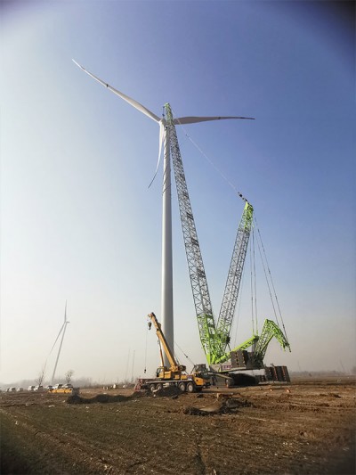 中聯(lián)QUY800-1國華樂陵140米風(fēng)機(jī)吊裝