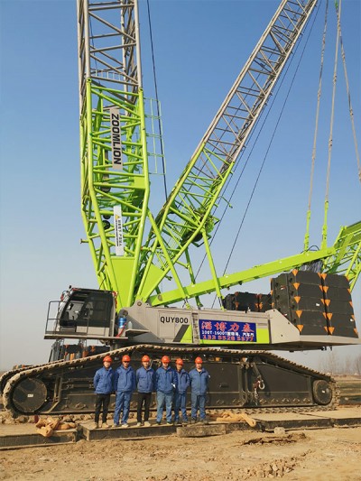 中聯(lián)QUY800順利完成龍源吉林白城風(fēng)機(jī)吊裝